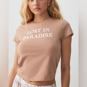 Ardene Beige 'Lost in Paradise' Tee
